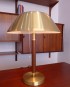 Lampe en laiton et cuir cognac – 60’s