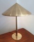 Lampe à poser en laiton doré et teck – Suède, 50’s