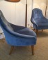 Paire de fauteuils en velours bleu, modèle Lilla Eva, Kerstin Hörlin-Holmquist, Suède, 1958