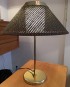 Paire de lampes en laiton et fibres teintées marron – ANETA, Suède, 80’s